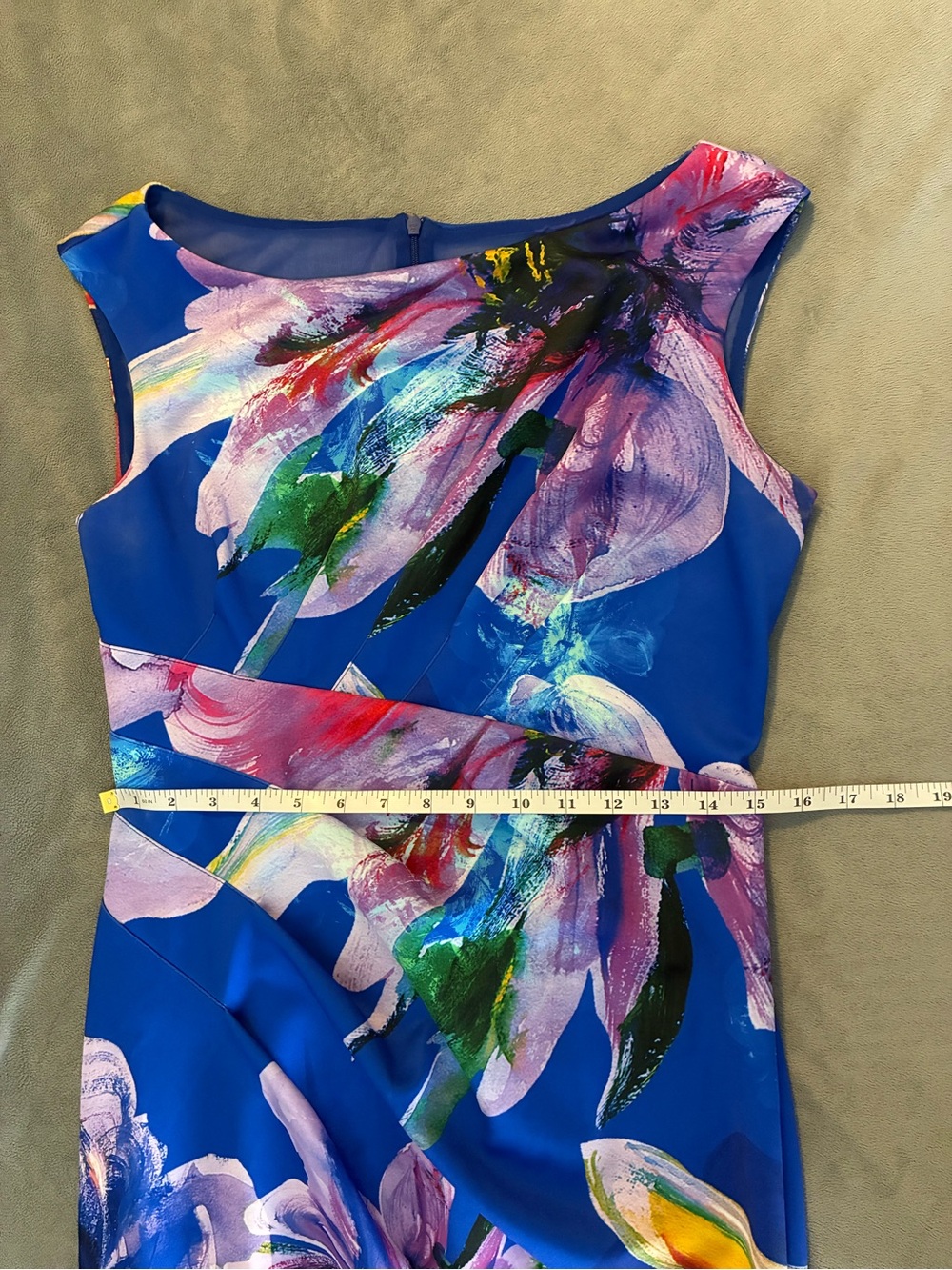 Joseph Ribkoff Blue Floral-Print Midi Dress - Picture 11 of 12